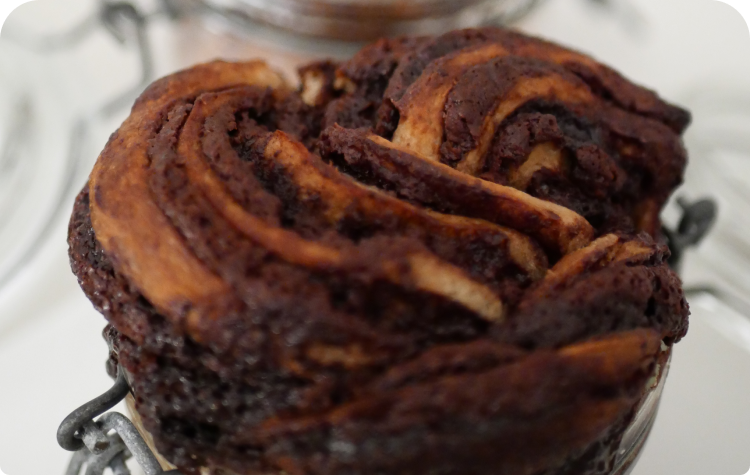 Babka au chocolat et à la farine de drêche ambrée