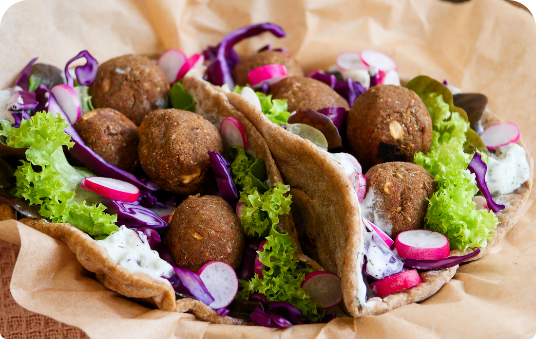Pain pita aux falafels