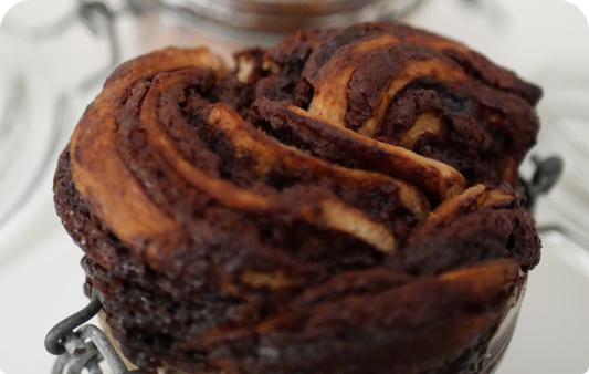 Babka au chocolat et à la farine de drêche ambrée